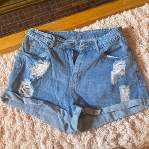 High Waisted Denim Shorts
